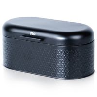 Pojemnik Chlebak na Pieczywo Chleb Bułki Metalowy Czarny Kuchenny