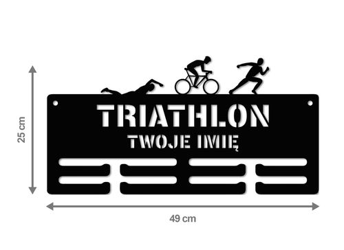 Wieszak na medale TRI twoje imię dowolny tekst 38.3 na Arena.pl