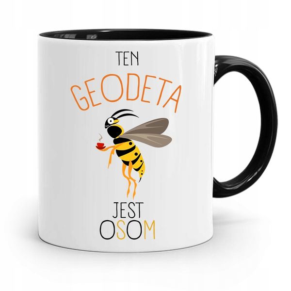 Kubek Czarny Dla Geodety Jest Osom Prezent Z Nadrukiem Ze Zdjęciem zdjęcie 1