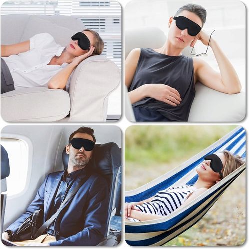 OPASKA NA OCZY DO SPANIA MASKA 3D REGULOWANA LEKKA 100% ZACIEMNIENIA CZARNA na Arena.pl