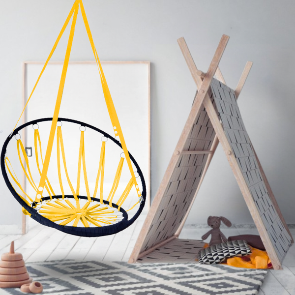 Huśtawka gniazdo - żółta zdjęcie 2