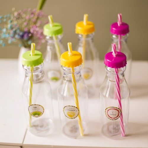 Butelka na Wodę ze Słomką Plastikowa 480ml 6szt na Arena.pl