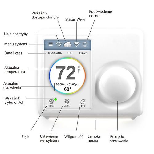 Ferguson Termostat Wi-Fi - Programowalny regulator temperatury, Wi-Fi (iOS & Android) na Arena.pl