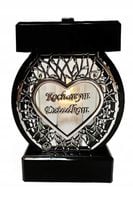 znicz lampion KOŁO AŻUR CZARNY srebrne SERCE dla DZIADKÓW Kochanym