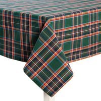Obrus Świąteczny w Kratę Zieloną  180 cm