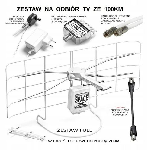 Antena SpaceX z dużą ochroną do telewizji naziemnej na 100km od na Arena.pl