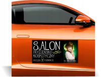 Magnes na samochód reklama magnetyczna 60x30 SALON FRYZJERSKO KOSMETYCZNY