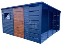 Domek Ogrodowy Schowek 3x4 wiata 1x4 drzwi okno rynny dach Spad TKD204