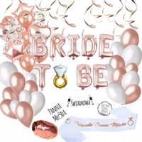 ZESTAW BALONY ROSE GOLD NA WIECZÓR PANIEŃSKI SZARFA TATUAŻE GIRLANDA