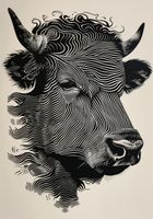 Plakat 70x100cm Byk w Świetlistych Barwach