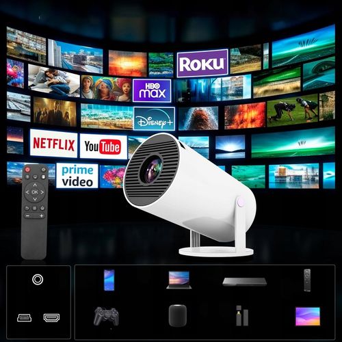 PROJEKTOR HY300 PRO 2025 WERSJA 4K WIFI PRZENOŚNY SMART ANDROID TV RZUTNIK na Arena.pl