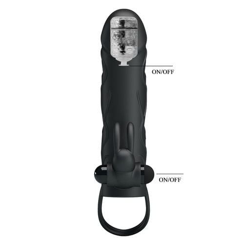 PRETTY LOVE   PENIS SLEEVE WITH BALL STRAP vibration BLACK na Arena.pl