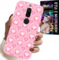 ETUI DO XIAOMI REDMI 8 - SERCA KRATKA RÓŻOWA OBUDOWA CASE + SZKŁO