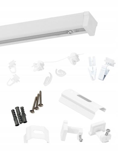 Karnisz sufitowy pojedynczy SZYNA SUFITOWA ALUMINIOWA biała żabki 250 cm na Arena.pl