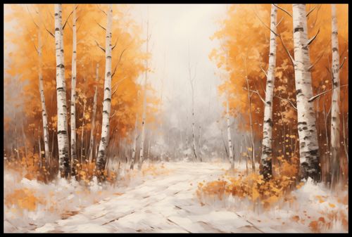 Plakat 91,5x61cm Jesienne Brzozy na Arena.pl