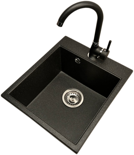 Zlewozmywak jednokomorowy COBALT grafit + bateria NOON na Arena.pl