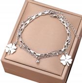 Bransoletka Srebrna Stal Chirurgiczna 18K Damska