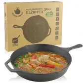 PATELNIA ŻELIWNA 30 CM CIĘŻKA TRADYCYJNA INDUKCJA GAZ GRILL OGNISKO