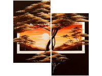 60X60CM ZŁOTO AFRYKI DWU OBRAZ ŚCIAN