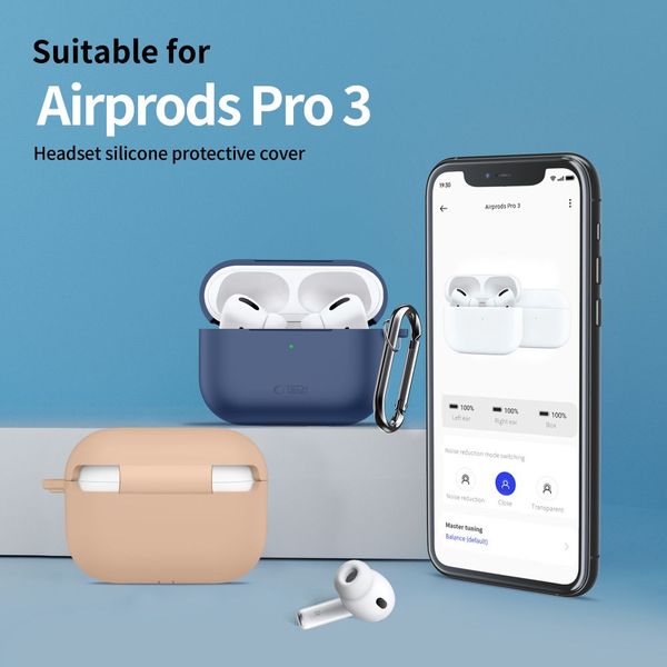 tech-protect silicone hook apple airpods pro 3 crayon grey zdjęcie 5