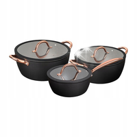 Zestaw garnków MG Home Rose Gold 6 elementów aluminium 16 cm 20 cm 24 cm