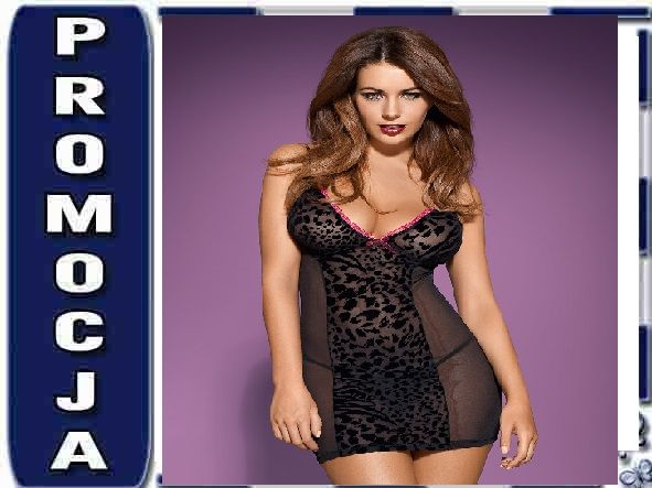 OBSESSIVE TIGRA KOSZULKA I STRINGI CZARNE S/M zdjęcie 1