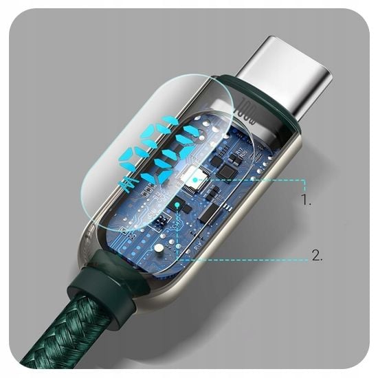 Baseus Kabel przewód USB-C PD miernik mocy 100W 5A zdjęcie 6