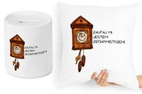 Dla Zegarmistrza Zestaw Poduszka + Skarbonka Z Nadrukiem Ze Zdjęciem