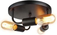 ASCELINA 3 Oświetleniowa Lampa Sufitowa w Stylu Vintage Czarna 24 cm