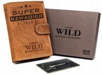 Prezent portfel męski skórzany BOX szwagier GRAWER