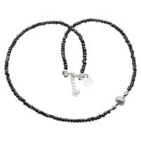 Naszyjnik - Spinel, Perły, Hematyt i srebro