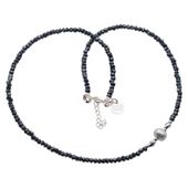 Naszyjnik - Spinel, Perły, Hematyt i srebro