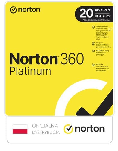 Norton 360 (BK) Platinum 20 stanowisk / 1 rok na Arena.pl