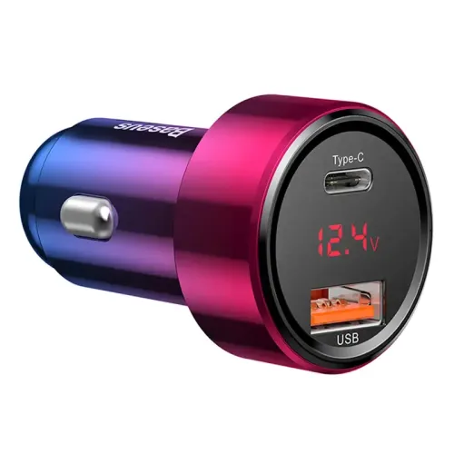 ładowarka samochodowa baseus magic usb + usb-c qc 4.0  pd 45w (czerwono na Arena.pl