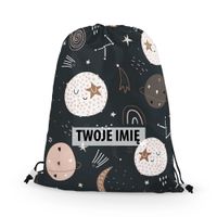 WORKO-PLECAK DZIECIĘCY z Twoim imieniem Czarny kosmos 120