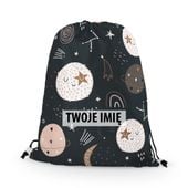 WORKO-PLECAK DZIECIĘCY z Twoim imieniem Czarny kosmos 120
