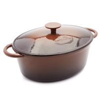 BRYTFANNA Żeliwna INDUKCJA Gęsiarka Brązowa Owalna Retro Konighoffer 4L