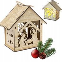 Lampiony Lampion Drewniany Roraty Adwentowy latarenka LED szopka dla dzieci