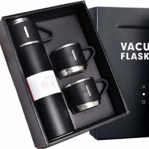 PROFESJONALNY TERMOS PRÓŻNIOWY Z KUBKIEM 3 kubki ORYGINALNY PREZENT 500ml na Arena.pl