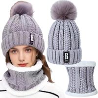 CZAPKA I KOMIN ZESTAW DAMSKA ZIMOWA OCIEPLANA