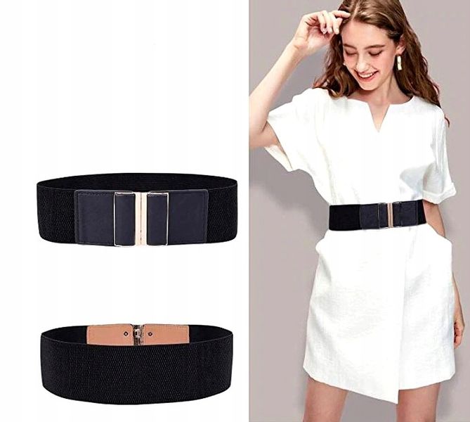 Pas Szeroki Czarny Damski Do Sukienki Elastyczny zdjęcie 7