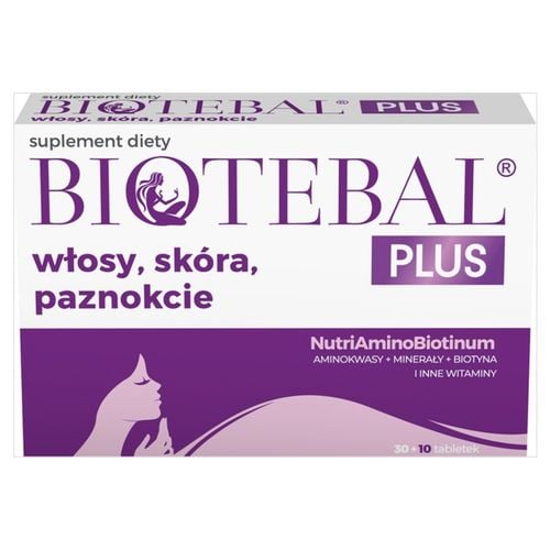 BIOTEBAL PLUS WŁOSY SKÓRA PAZNOKCIE 30 + 10 TABLETEK na Arena.pl