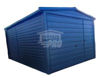 Garaż blaszany 3x5 Brama + drzwi -  Antracyt  dwuspadowy GP195