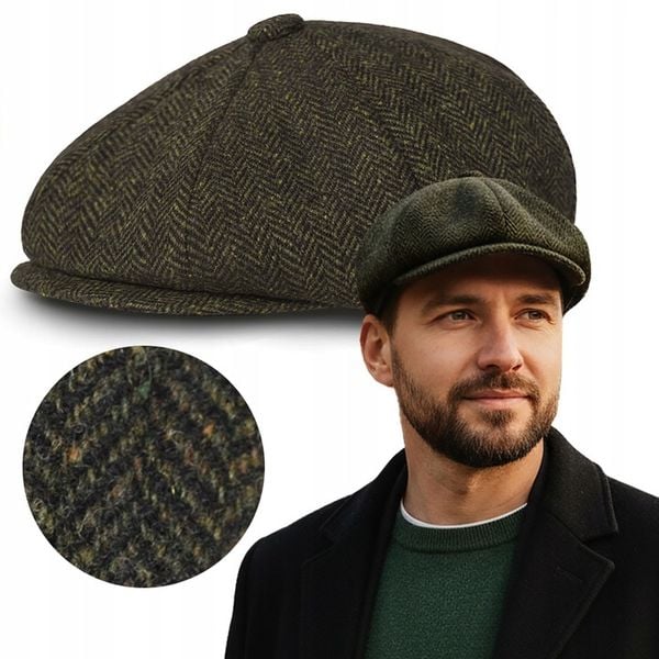 Kaszkiet męski OCIEPLANY Czapka Old School 50% WEŁNY Pako Jeans Retro Style zdjęcie 1