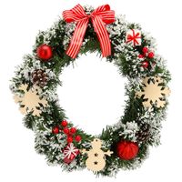 WIENIEC ŚWIĄTECZNY Z CZERWONYMI ZŁOTYMI OZDOBAMI STROIK 40cm GIRLANDA