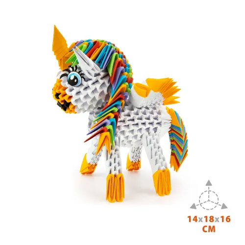 Zabawka kreatywna dla dzieci dorosłych Origami 3D Jednorożec 656 elementów na Arena.pl