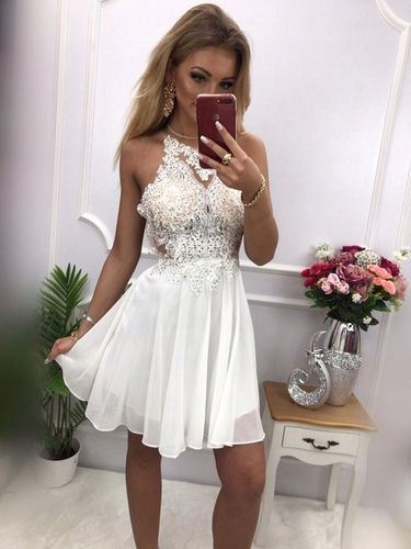 BIAŁA SUKIENKA z z cyrkoniami ślubna S na Arena.pl