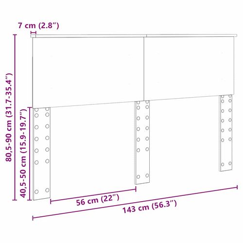 Zagłówek Brązowy dąb 140 cm Materiał drewnopochodny na Arena.pl