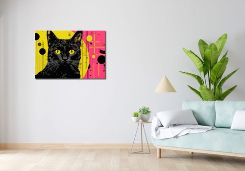 Obraz 90x60cm Neonowy Kocur na Arena.pl