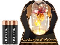 RODZICE RODZICOM ZNICZ LAMPION NA GRÓB SKOS DŁONIE RÓŻA CZERWONA+LEDY